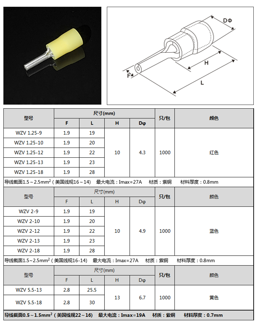 針形預絕緣接線端子